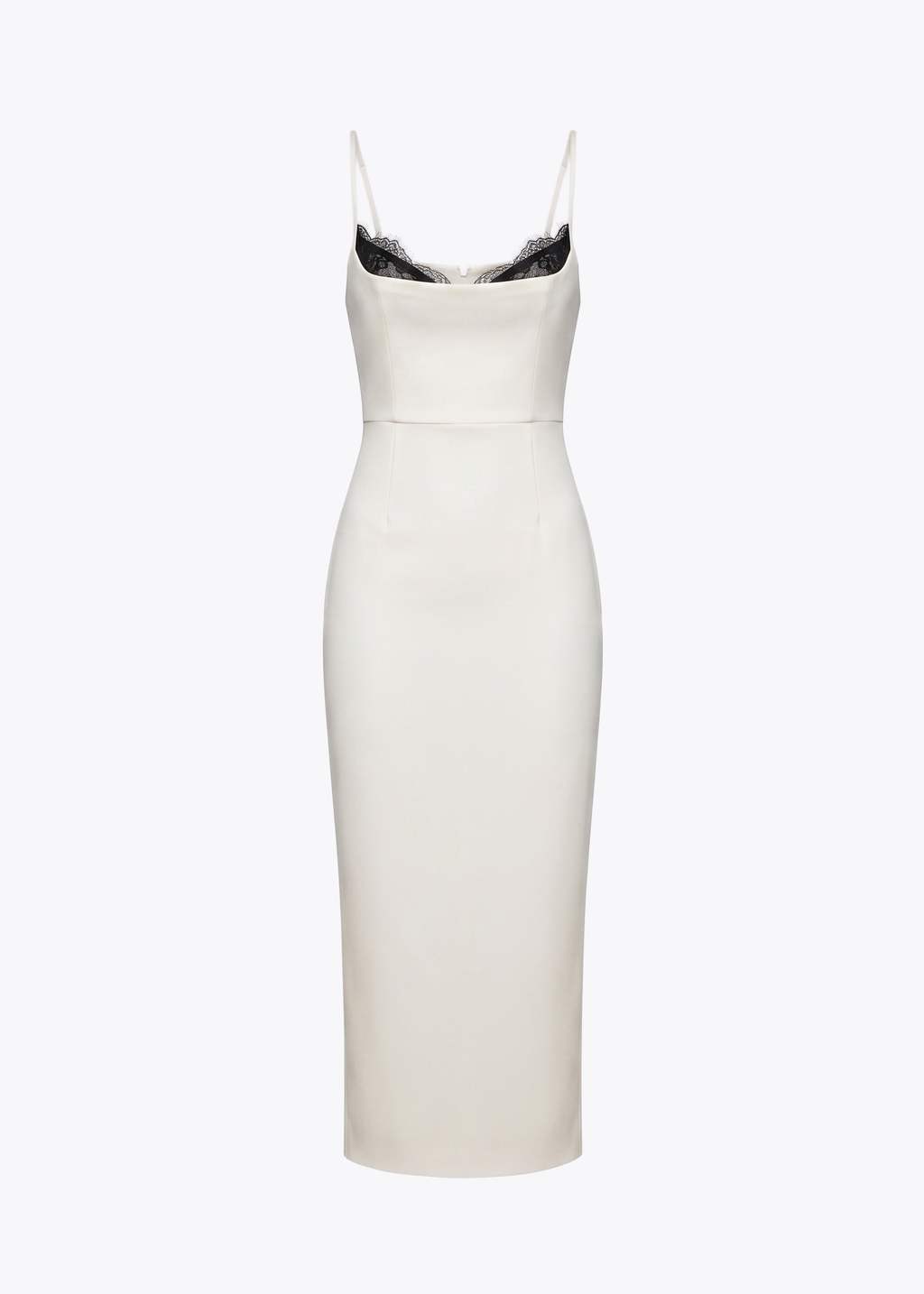 VESTIDO BLANCO CORTO CON ENCAJE NEGRO