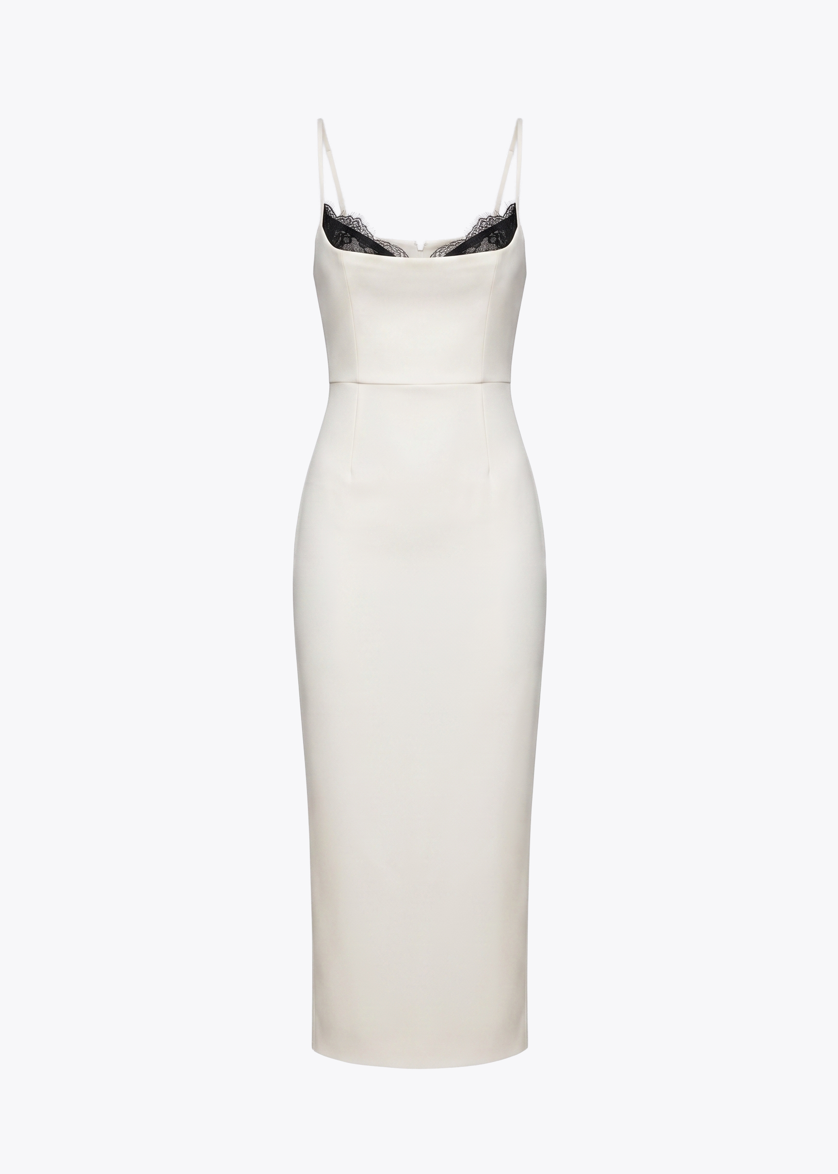 VESTIDO BLANCO CORTO CON ENCAJE NEGRO