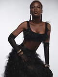 TOP DE OLANES DE ORGANZA